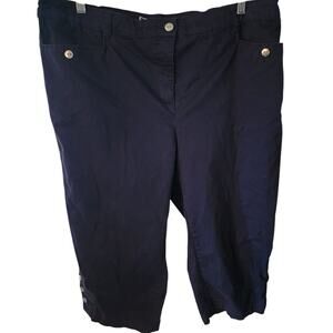 Karen Scott  Women's Royal Blue Cropped Pants Plus Size 18